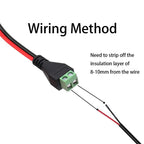 DC 5.5mmx2.1mm Screw Terminal Block Adapter Power Extension Cable DC to 2Pin Solderless Connector Replacement Repair Supply Cord