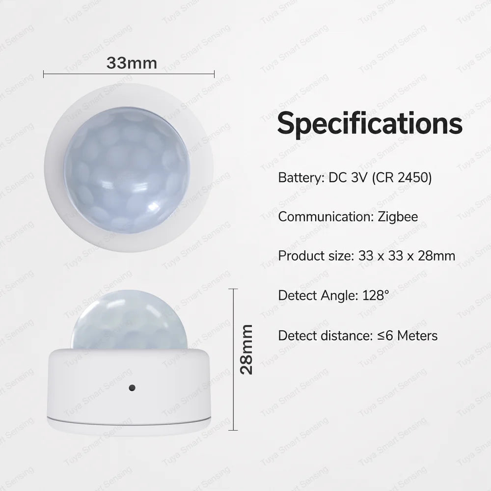 Zigbee PIR Motion Sensor Human Body Infrared Detector Home Security Alarm Movement Detection Sensor Works With ZHA Zigbee2MQTT