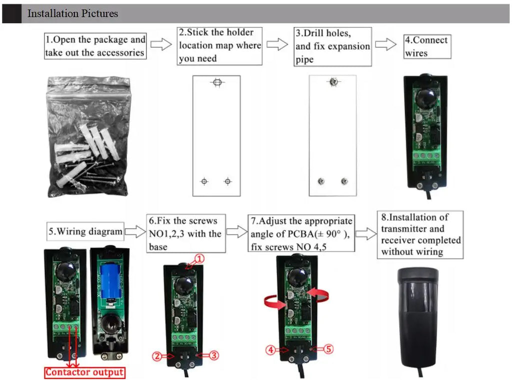 3.6V Battery Supported Outdoor IR Sensor Photocell Automatic Gate Garage Door Infrared Beam Sensor