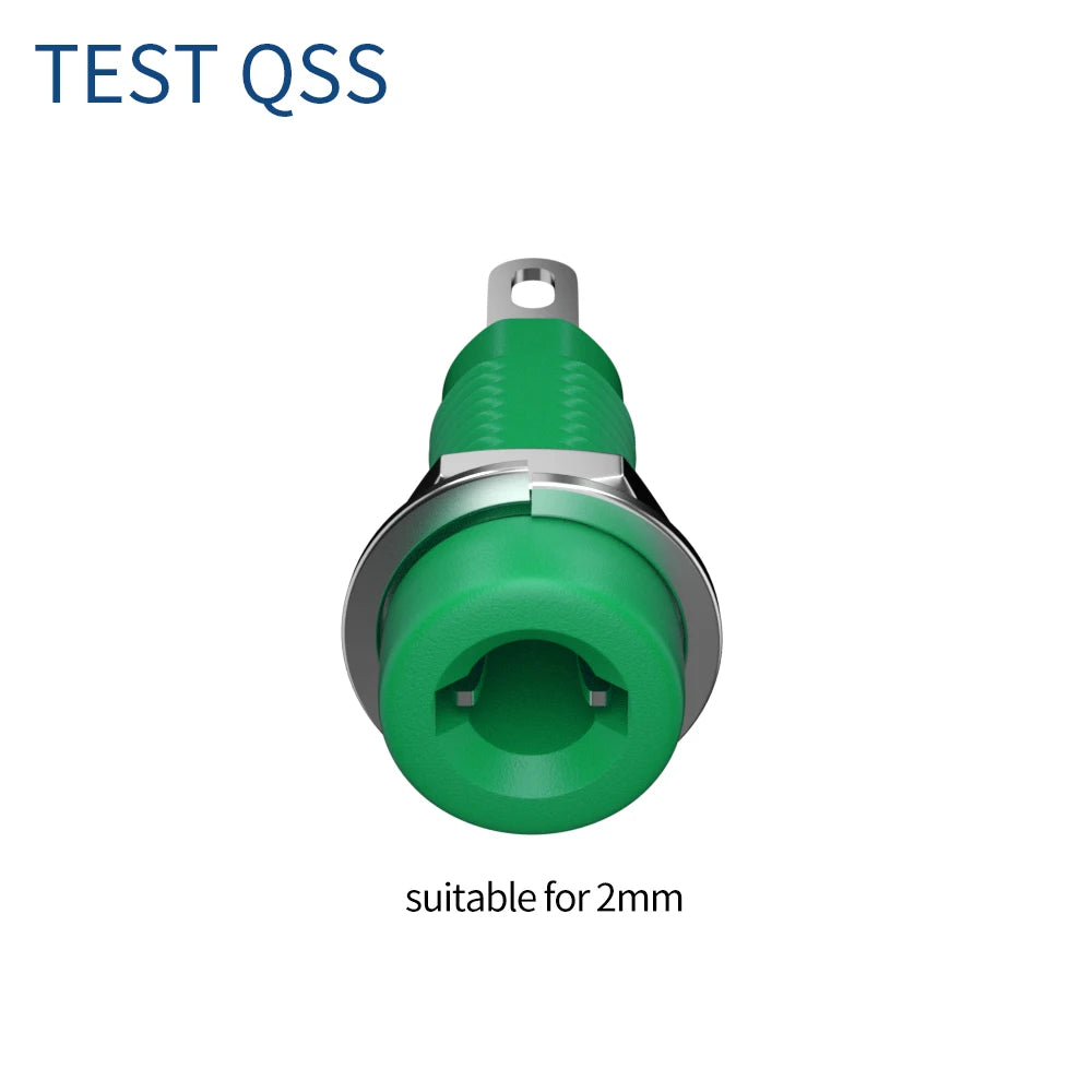QSS 10pcs 2mm Banana Socket with Spring Tabs Banana Plug Jack  Panel Socket Electrical Connector Terminal DIY Parts