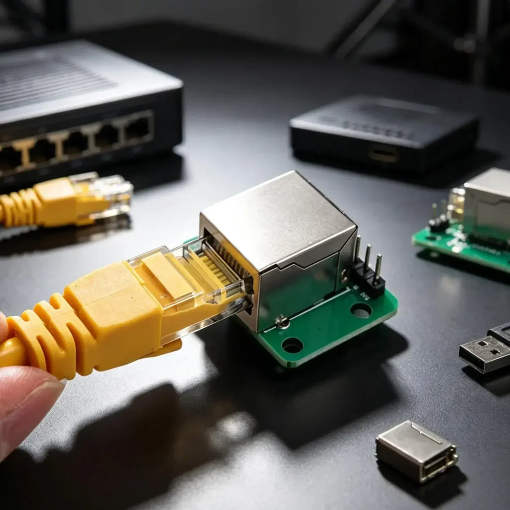 RJ45 Network Port 8-pin Direct Connection Adapter Board Modular Ethernet Connector Network Interface Breakout Board Adapter