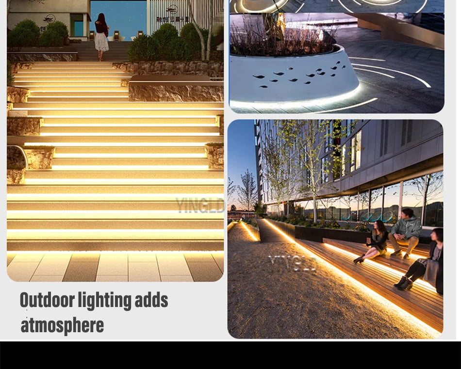 220V COB LED Strip Light High Bright Switch/Dimmable US 110v EU Plug Neon Tape Kitchen Cabinet  lighting Waterproof garden