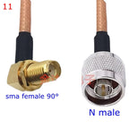 RG316 Cable N Male Female To SMA Male Female Extension Conncetor N Type L16 To RPSMA Crimp for RG-316 Low Loss Coax Copper Brass