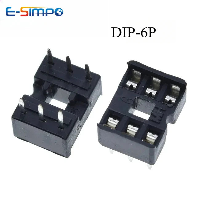 10PC 2.54mm IC Socket DIP6 DIP8 DIP14 DIP16 DIP18 DIP20 DIP28 DIP40 Pin Connector 8 14 16 18 20 24 28 40Pin DIP Socket Chip Base