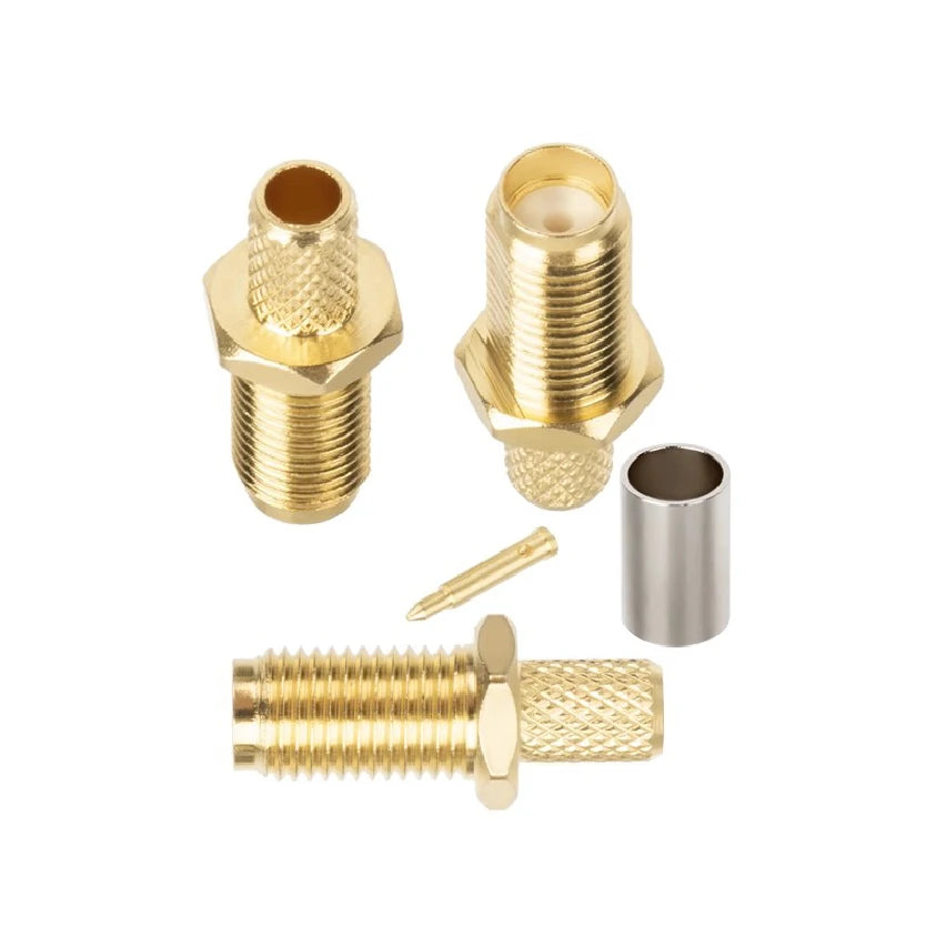 RP-SMA-KY-3 Male Female Bulkhead Crimp for RG58 RG142 SYV50-3 Cable RF Coaxial Connector