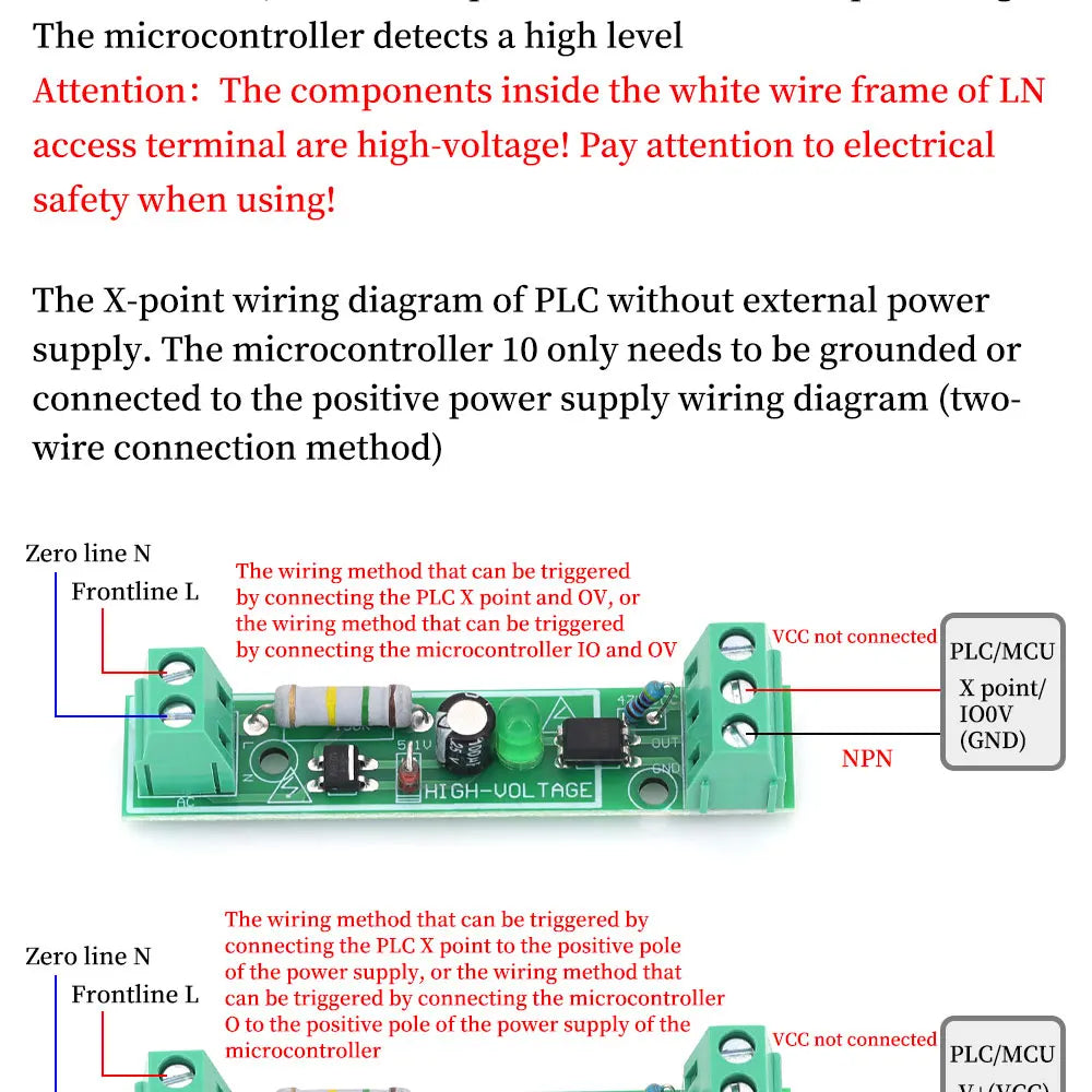 1/2/3/4/8-Bit AC 220V Optocoupler Isolation Module Voltage Detect Board Adaptive 3-5V For PLC Isolamento Fotoaccoppiatore Module