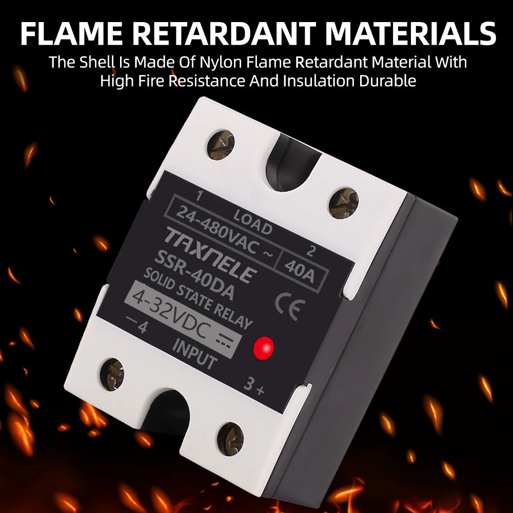 SSR 40DA SSR 25DA 10DA Solid State Relay  DC To AC 4-32VDC Input 24-480VAC Output solid state relay Industrial Single black SSR