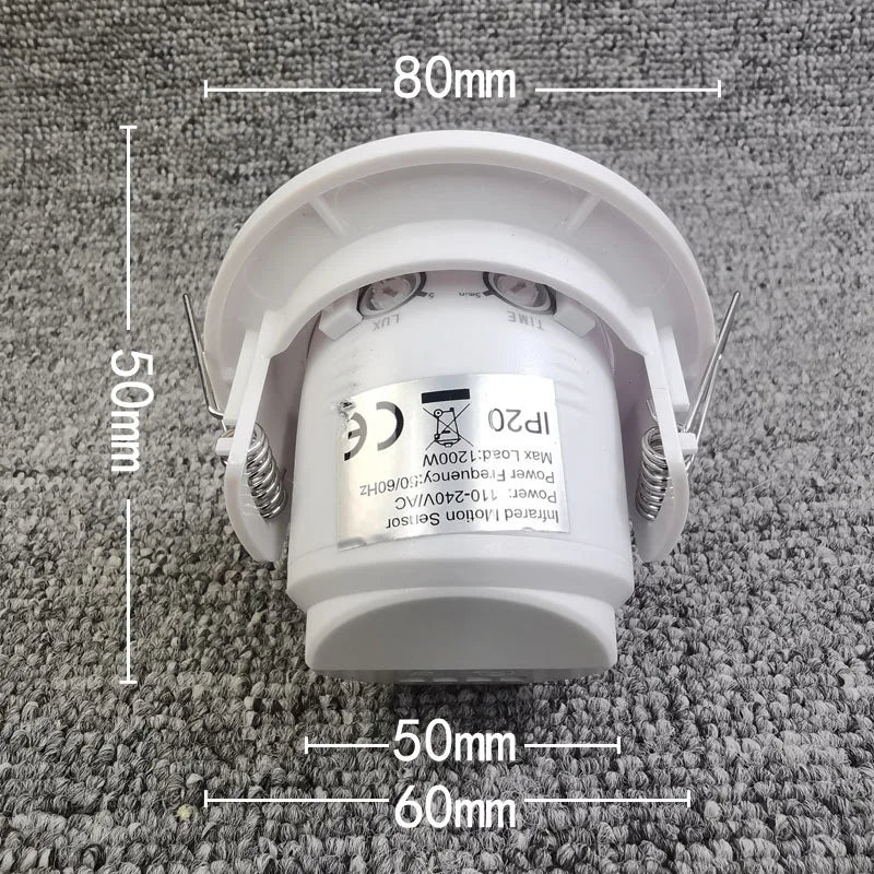 110V-220V Embedded Infrared Human Body Sensor Switch Angle-Adjustable Delay Ceiling Light Motion Sensor
