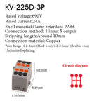 1Pc Wire Electrical Cable Connectors Plug-in Terminal Block PTFIX 2.5mm² Splitter Spliceable DIN-Rail Mounting Junction Box Tool