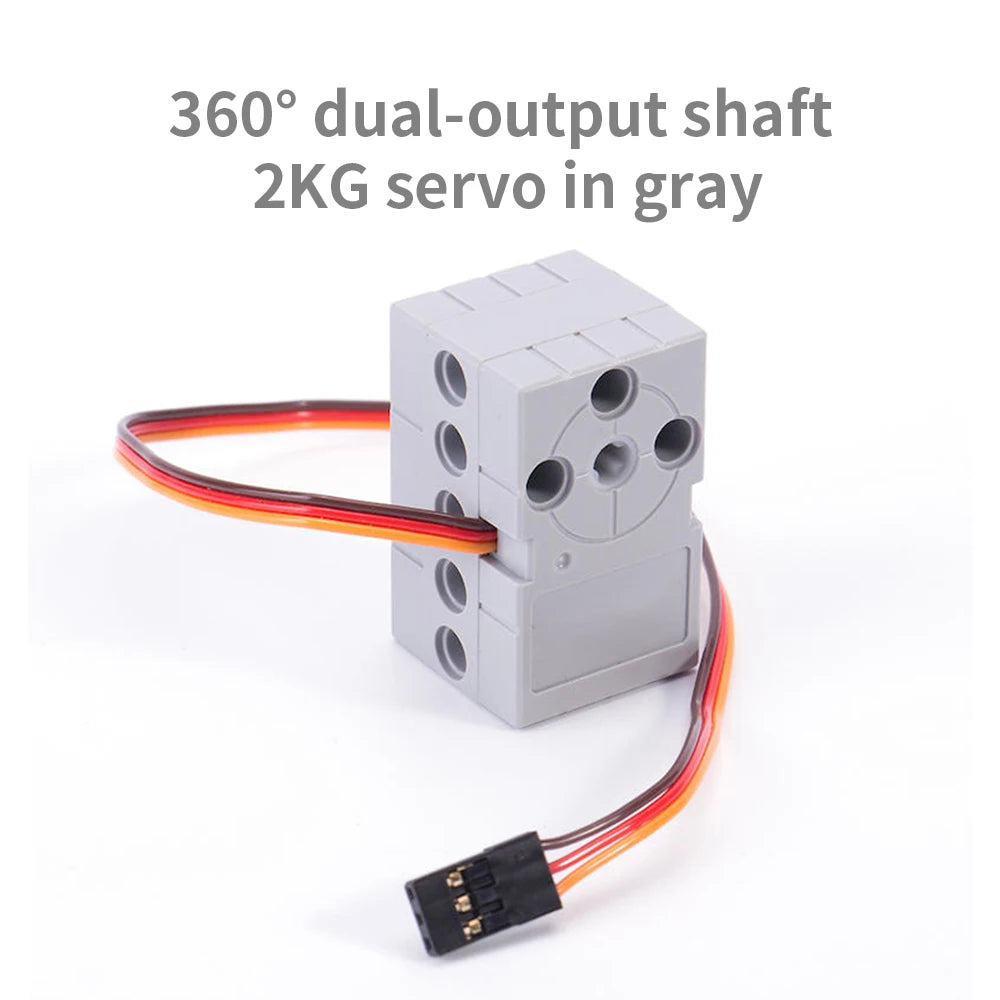 Programmable  2KG 360 Degree Servo&Motor Compatible With LEGO Building Blocks Projects Suitable Dual Output Shaft DIY Parts