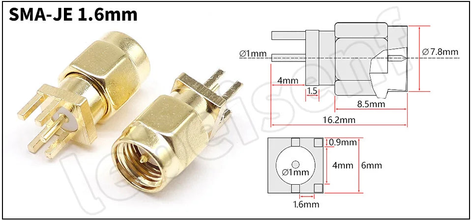SMA Female Jack Male Plug Adapter Solder Edge PCB Straight Right angle Mount RF Copper Connector Plug Socket