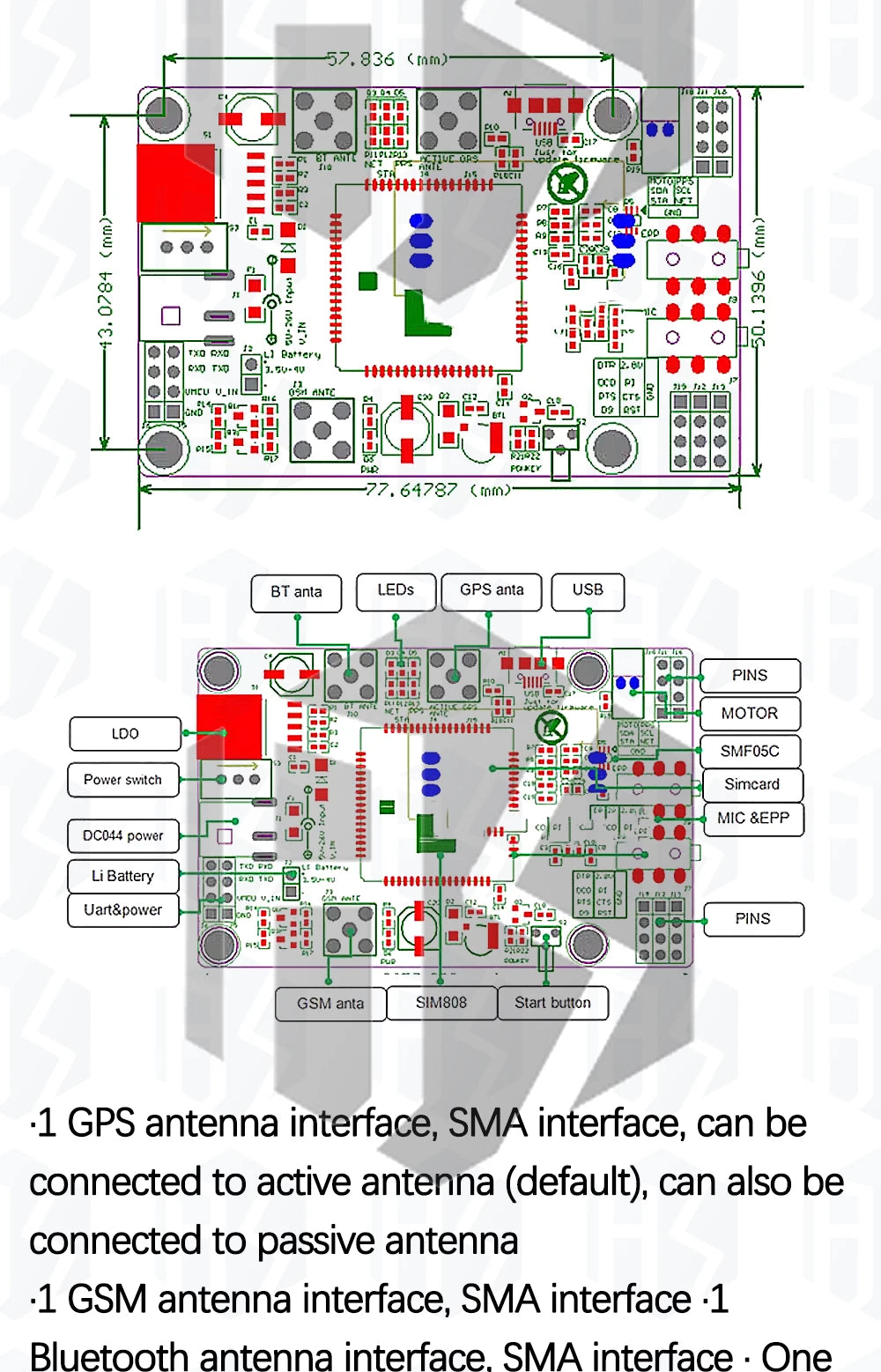 BS SIM808 instead of SIM908 module GSM GPRS GPS Development Board IPX SMA with Antenna available for Raspberry Pi for arduino