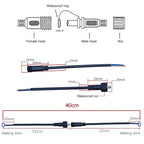 12V DC Power Plug 55*21mm 2Pin Waterproof Connector Male Female Terminal Butt Joint Monitoring Line 1-5M Extension Cord IP67