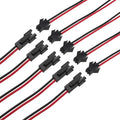 JST SM 2 Pin Male Plug to Female Jack Wire Connector SM 2P Plugs Socket Cable Pigtail Length 10CM 15CM 20CM for LED Light Strips