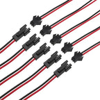 JST SM 2 Pin Male Plug to Female Jack Wire Connector SM 2P Plugs Socket Cable Pigtail Length 10CM 15CM 20CM for LED Light Strips