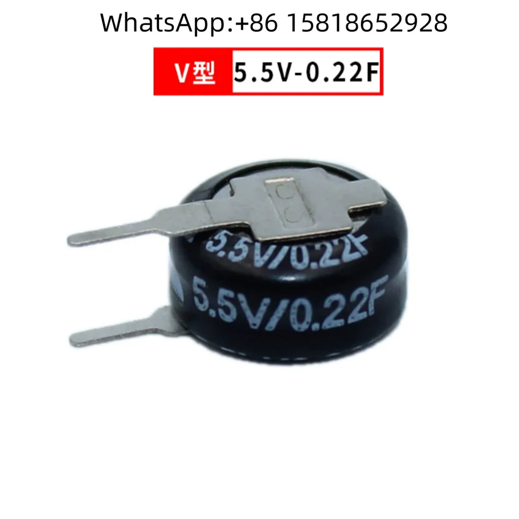 4pcs Super Capacitors V.H.C Type 5.5V 0.1F, 5.5V 0.22F, 5.5V 0.33F, 5.5V 0.47F, 5.5V 1.0F, 5.5V 1.5F, 5.5V 2.5F, 5.5V 5.0F, 5.5V