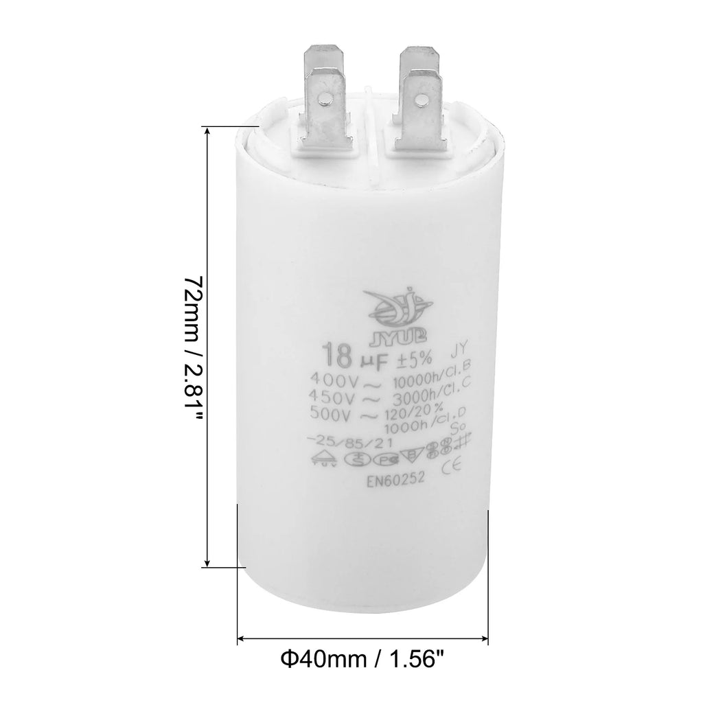CBB60 8uf-100uf Running Capacitor AC 450V 4 Pins 50/60Hz Double Insert Cylinder Bottom for Air Conditioning Water Pump Fan Motor