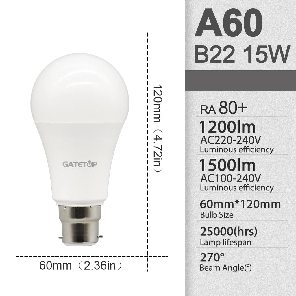10Pack B22 LED bulb Lamp 220V 110V No flicker 8W 9W 12W 18W 24W Hight birght Warm lighting for home derection