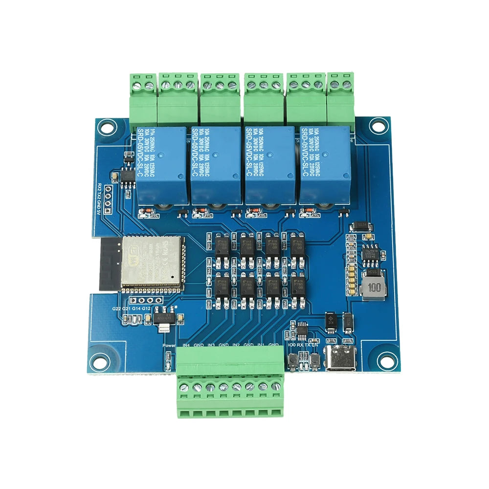 ESP32 RS485 Modbus Wifi Bluetooth Relay Optocoupler Isolation Module Tyep C 4/8 Channel Relay Module DC 9-24V