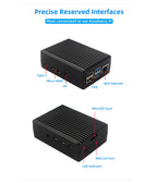 Aluminum Case for Raspberry Pi 4 Model B Armored Shell Passive Cooling Radiator Optional Dual Fan Cooler for Raspberry Pi 4