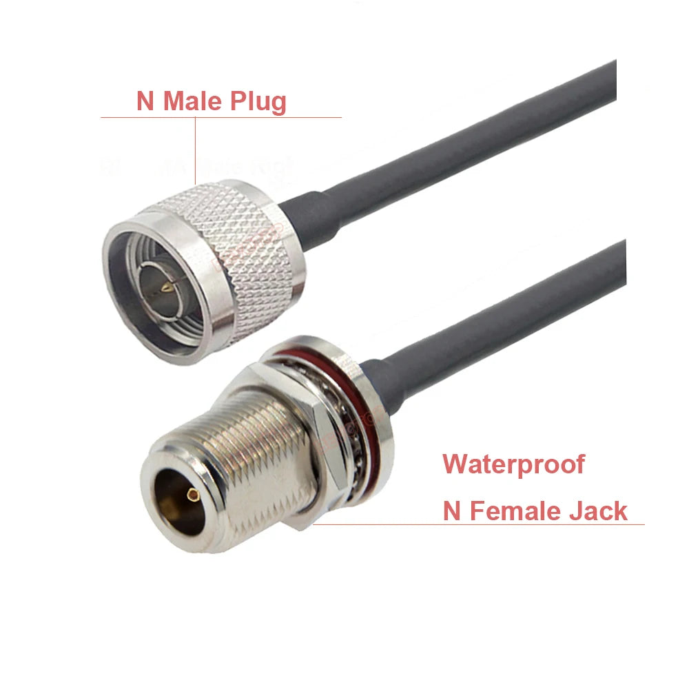 N Type Cable RG58 N Male to N Female Connector Extension Cable Low Loss RG-58 N Cable Male to Female Jumper Pigtail 15cm~30m