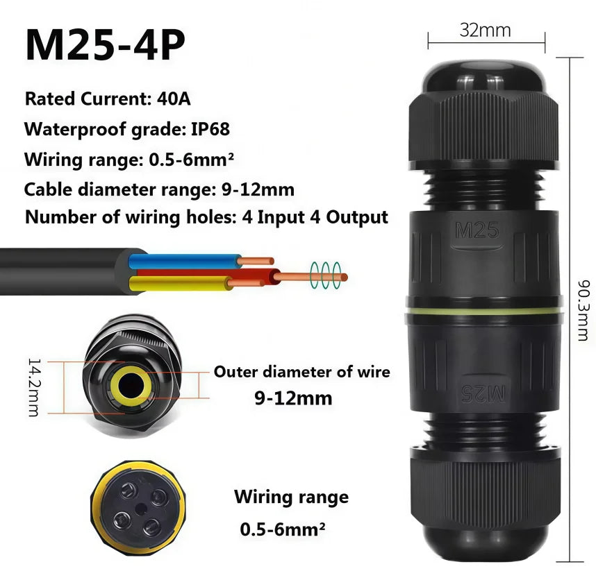 Heavy Duty Quick Connect Terminal Block T-type, IP68 Waterproof 2/3/4/5Pin for Secure & Fast Damp-Proof Wiring Connector