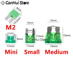 30pcs 5A10A15A20A25A30A x 5pcs M2/Mini/Small/Medium Car Fuses Set Mixed Mini Standard Blade Fuse for Auto Truck Automotive Boat