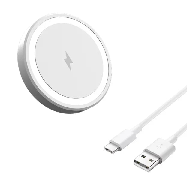 15W Ultra Thin Wireless Charger, Fast Qi Charging Pad with Compact 6cm Size, Lightweight Portable Design for Desk Bedroom Trave