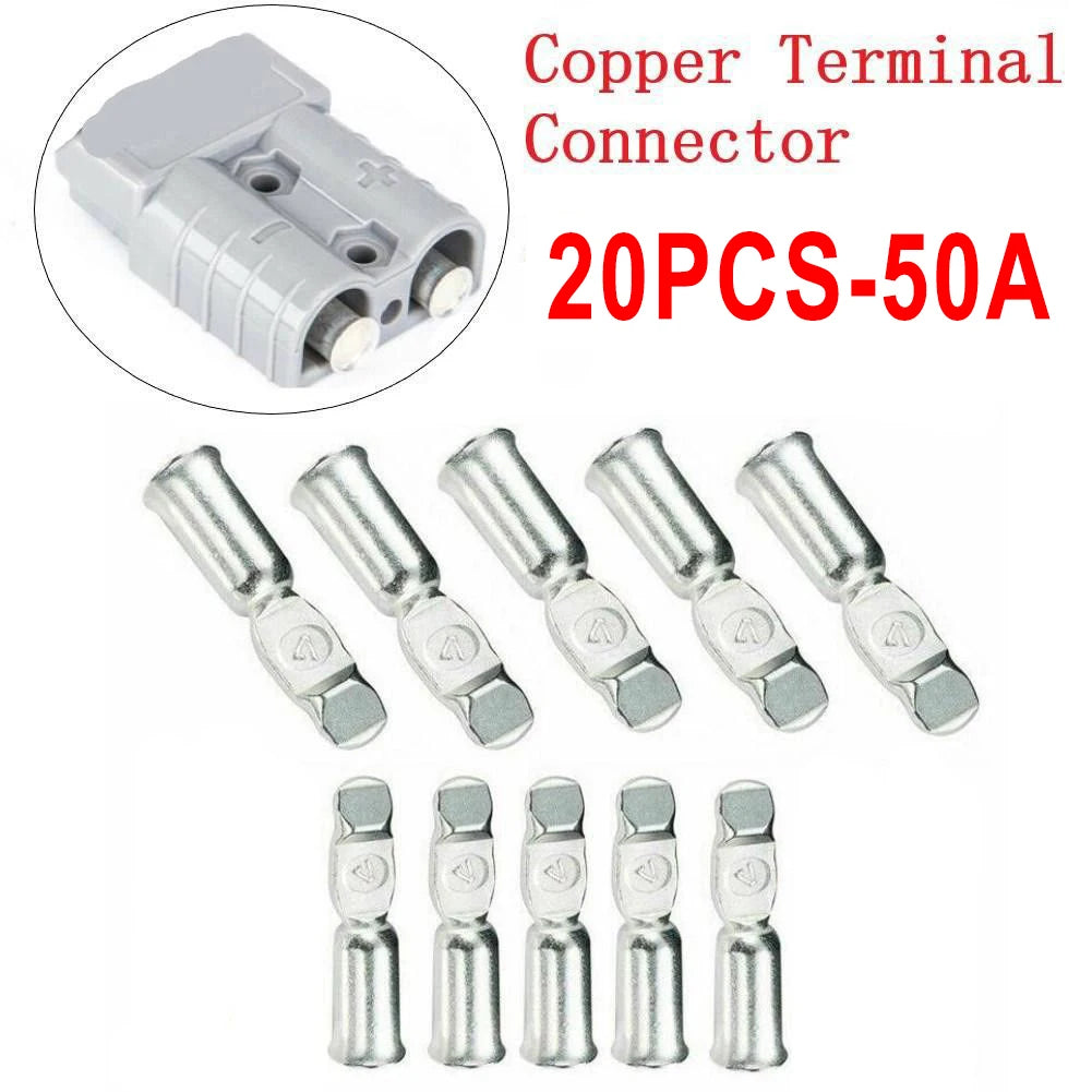 For 50A Copper Terminal Set Includes 20 Connectors Compatible With For Anderson Style Contacts Great For Batteries