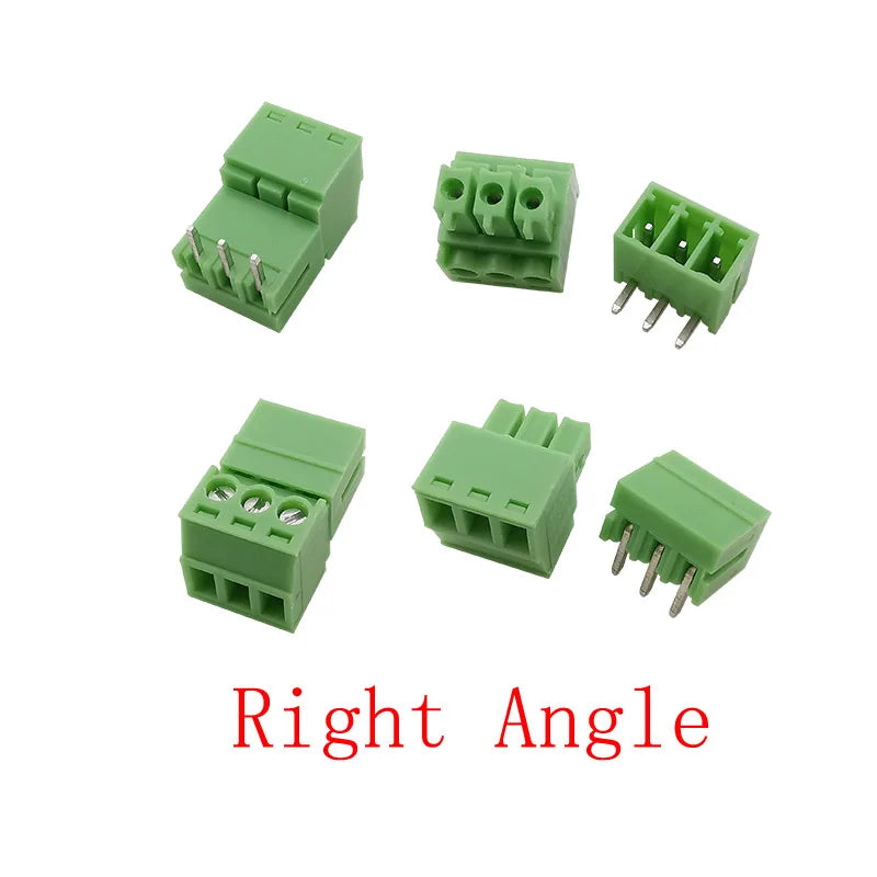 5Pair 15EDG 3.5 mm KF2EDG 3.5mm PCB Screw Terminal Block Connector Right Angle / Straight Needle Plug Pin Header Socket 2-12 Pin