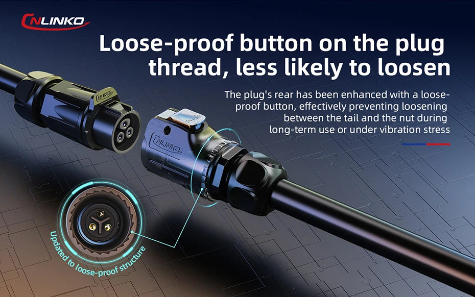 CNLINKO M20 Upgraded High Quality LP20 2 3 4 5 7 9 12 14 Pin Connector Circular Industrial Loose-proof IP68 Waterproof Connector