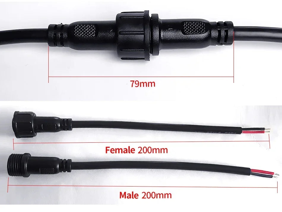 5/20Pcs M16 Waterproof 2 3 4 5 Pin IP65 Cable Wire Plug for LED Strips Male and Female Jack 22mm Nut Connector 20CM OD 6mm