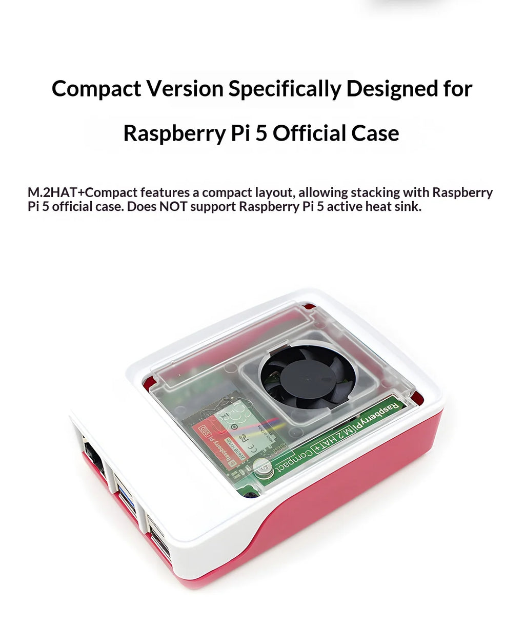 Raspberry Pi 5 Pcie To M.2 Hat+ Compact Expansion Board Ssd Solid State Drive Nvme Pi5