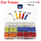 50/100/200 Pcs Continental Car Fuses Set European Bar Torpedo Fuse 5/8/10/16/25 AMP Automotive Circuits For Vintage Classic Cars