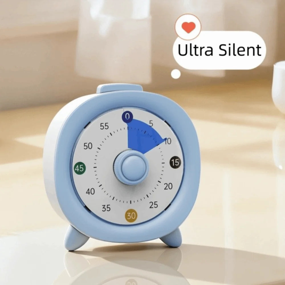 60 Minutes Visual Timer Round/Square Ultra Silent Countdown Alarm Clock Self-discipline Visualization Kitchen Timer