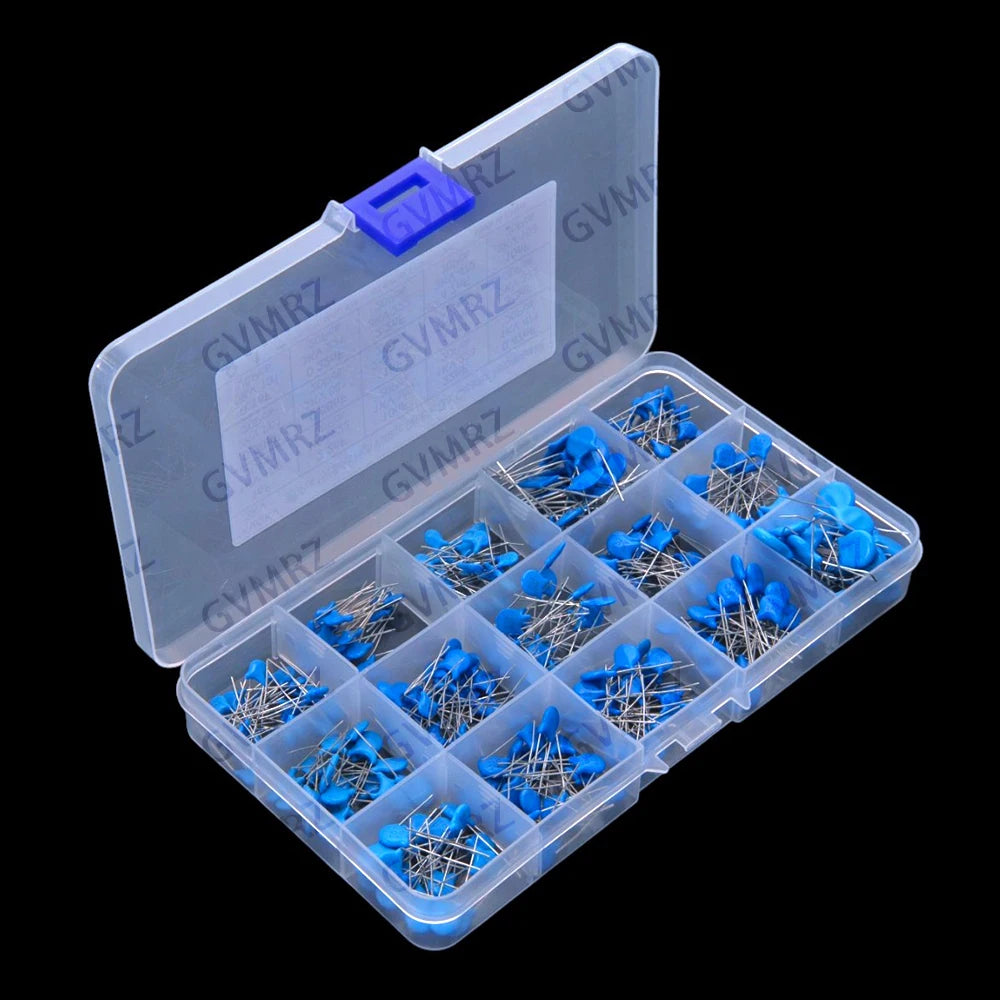 300PCS 0.56NF 2.2NF 15 Values 1NF 2.2NF 10NF 22NF 0.1nF-22nF High Voltage Ceramic Disc Capacitors 0.47NF 1KV 2KV 3KV