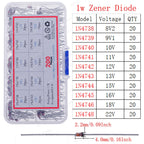 DIP SMD Zener Diode Fast Switching Schottky TVS Diode Assorted Kit 1N4007 1N5408 FR207 1N5819 1N5822 1N4148 10A10 M7 SS14 2V-47V