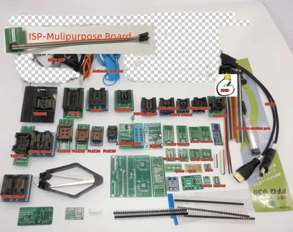 Original RT809H RT809HSE EMMC-Nand FLASH Extremely fast Universal Programmer +39 Items+Edid Cable WITH CABELS EMMC-N