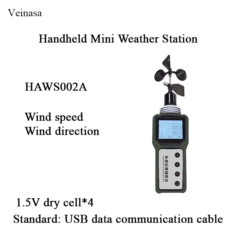 HAWS006A-GPS Handheld portable Weather Station  Temperature Humidity Pressure Sensor Outdoor GPS handheld weather station
