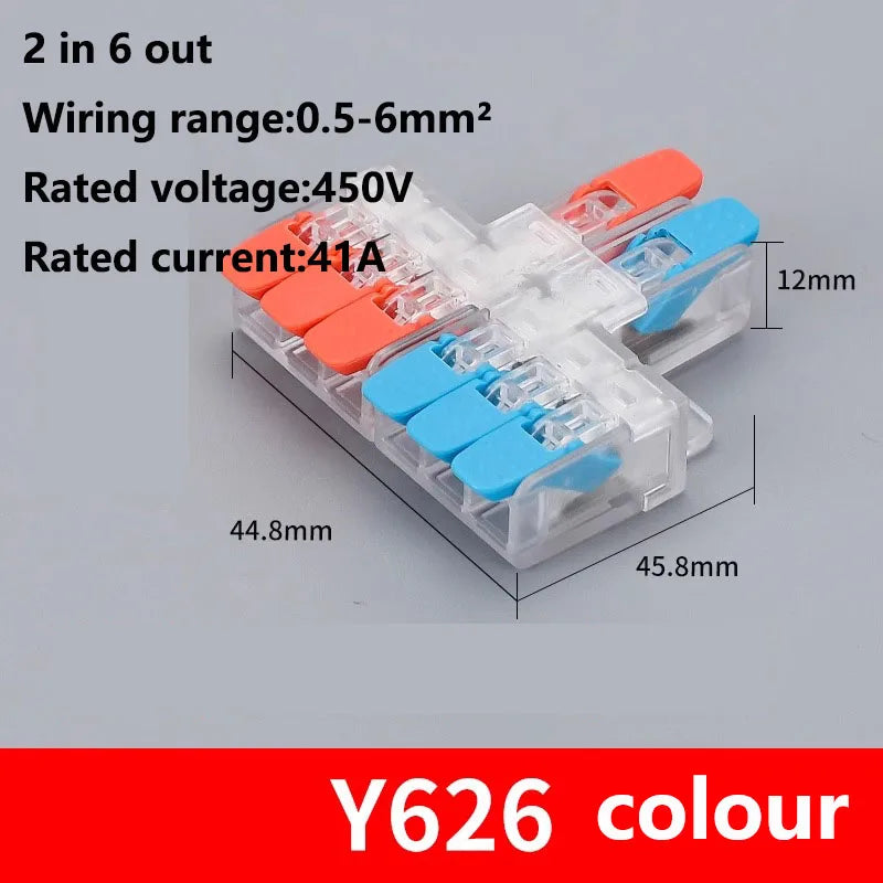Quick Wiring Terminal Push-in Wire Connector Splitter Mini Universal High power Butt Terminal Block Led Light 1 in Multiple Out