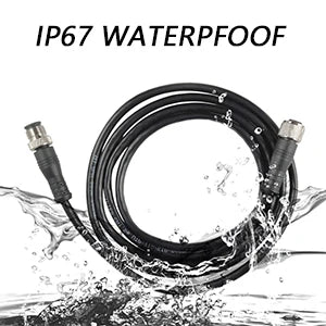 M12 5-Pin Male A-Code Straight Connector Cable, 5M Length, 22 AWG, Molded Ethernet Extension Cord