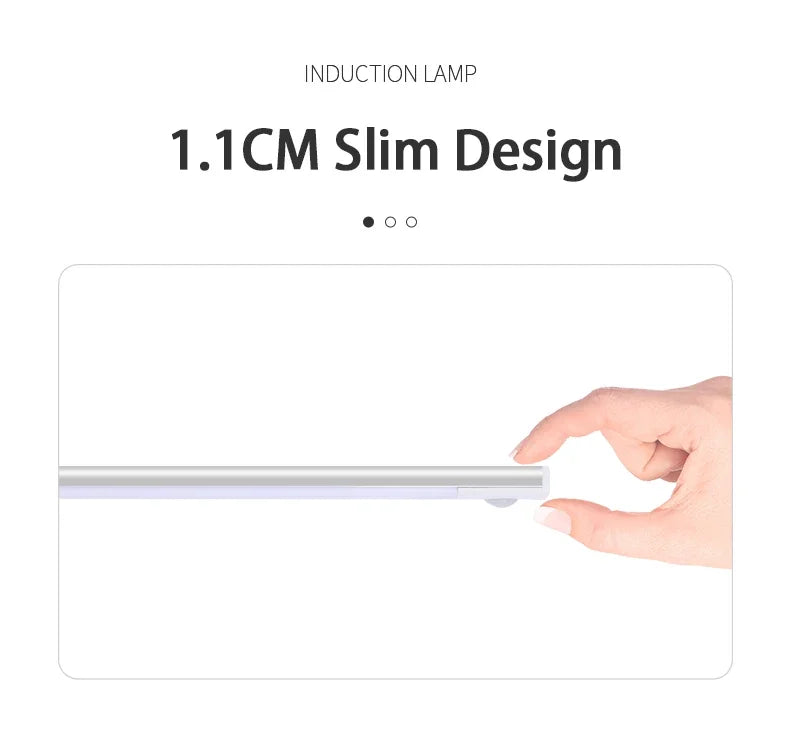 LED Bar Light Motion Sensor USB Rechargeable Led Cabinet Lights for Kitchen Wardrobe Cabinet Lighting 30cm/40cm/50cm Night Light