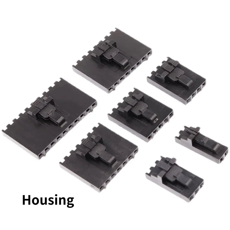10PCS MX2.54 TJC8 Dupont Connector 2/3/4/5/12Pin with Belt Buckle Single Row 2.54mm Right Angle Pin Header Housing Terminals