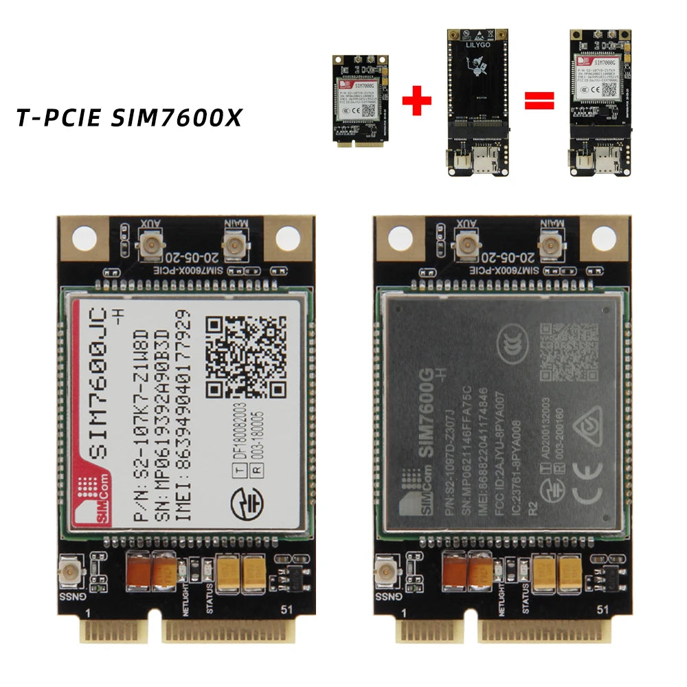 T-PCIE Development Board 4G Wireless RF Applications SIM7600 ESP32-WROVER-E WIFI Module for IoT Projects