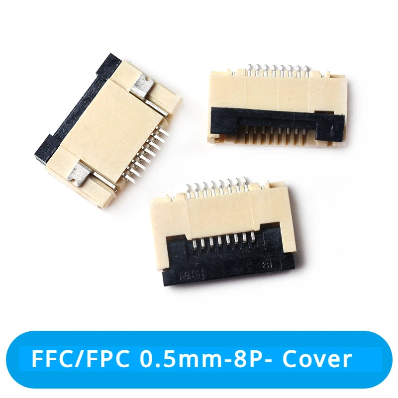 50Pcs/lot FFC FPC Connector 0.5mm 1.0mm 4P/6P/8P/10P/12/14/16/20/24/30/32/40P Pin Flip Type Ribbon Flat Connector Bottom Contact