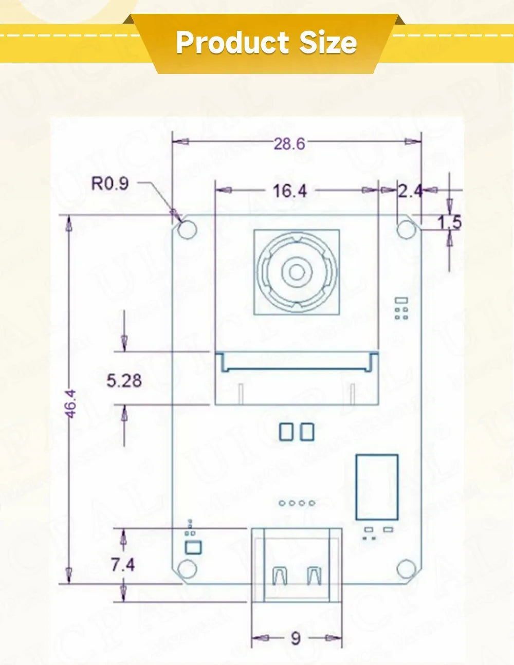 OV5640 ESP32 CAM Camera Module Kit 2.4 GHz WiFi and Bluetooth Develop Board Type C 8MB PSRAM HD 5MP Auto Focus 66 120 160 Degree