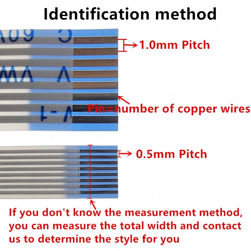 FPC FFC Ribbon Flexible Flat Cable 4P/6P/8P/10P/12P/14P/16P/18P/20 Pin Pitch 0.5MM 1.0MM AWM 20624 80C 60V 6/10/15/20/25/30/40CM