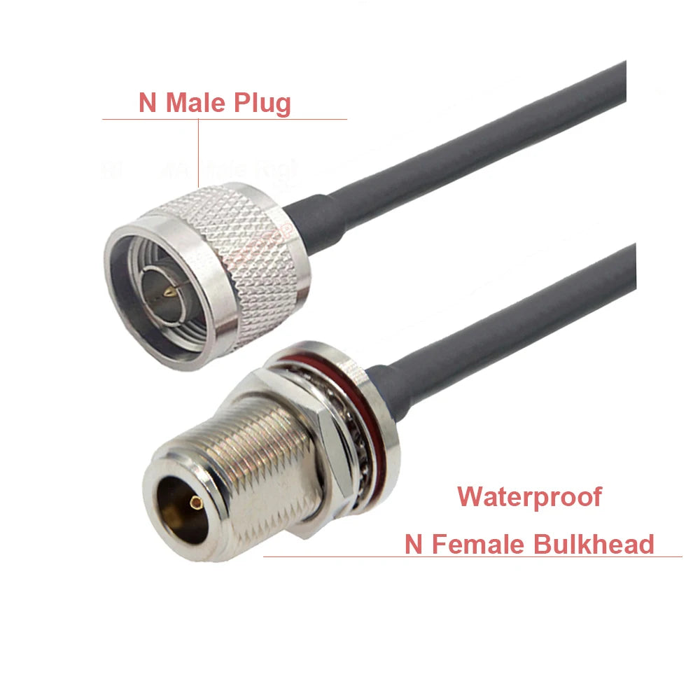 N Type Cable RG58 N Male to N Female Connector Extension Cable Low Loss RG-58 N Cable Male to Female Jumper Pigtail 15cm~30m