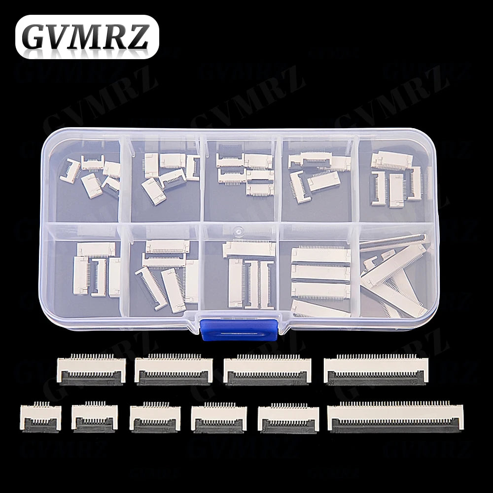 50PCS 0.5mm Pitch Flip Type Under Clamshell Socket FPC FFC Flat Cable Connector 6P 8P 10P 12P 14P 16P 20P 24P 30P 40P Kits
