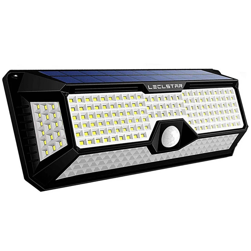 LECLSTAR Solar Outdoor Lights - 268 LED Security Lights with 4 Wide Angle, Waterproof 3 Modes Motion Sensor Lights for Outdoor